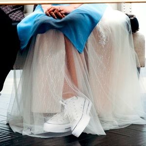 White Platform Converse